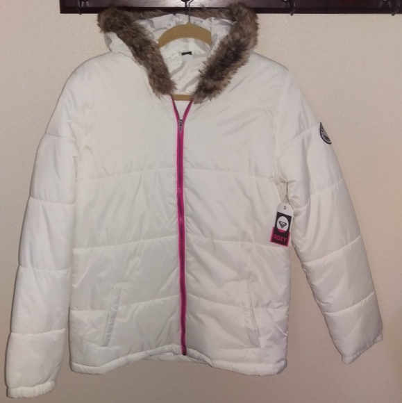 Roxy Jackets & Blazers - ❄❄ROXY white hooded parka jacket NEW w/tag!!